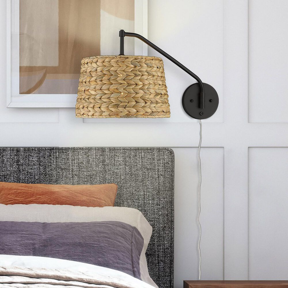 Golden Lighting Ryleigh 1-Light Articulating Wall Sconce in Matte Black, , large