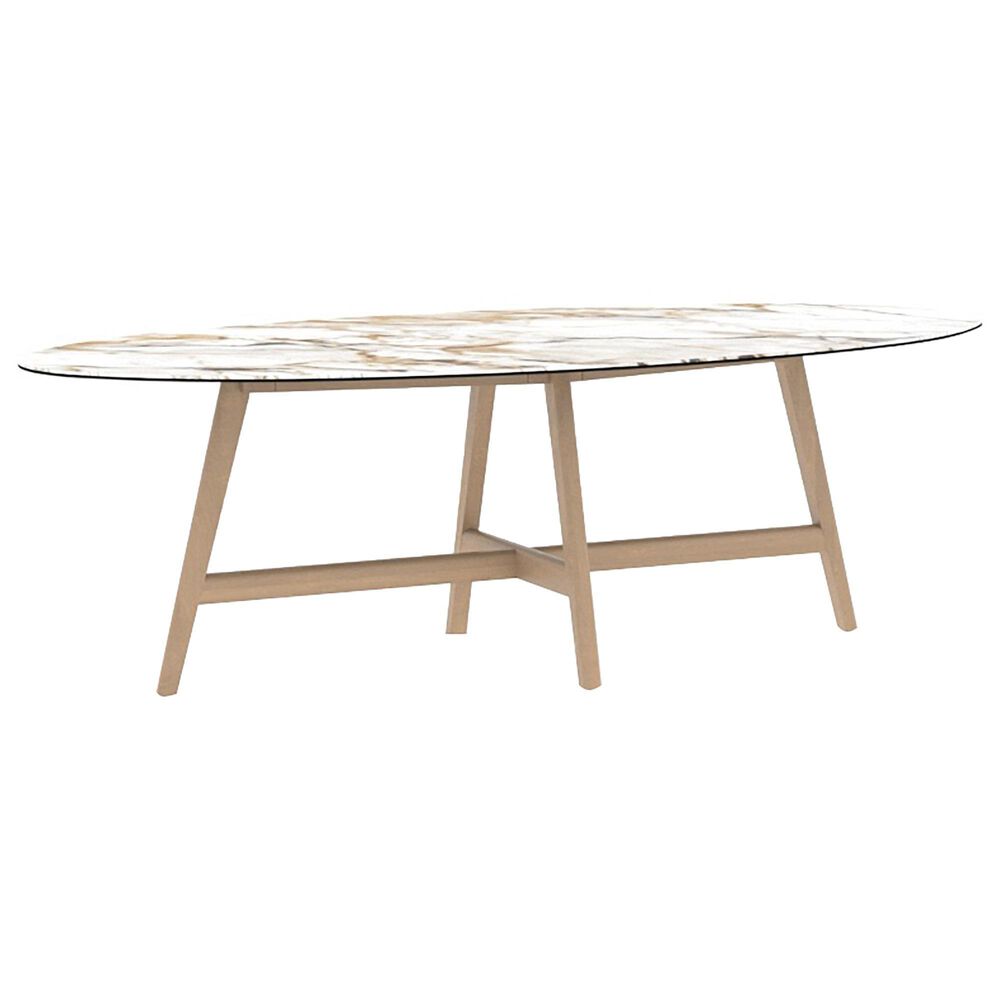 CANADEL Downtown 7-Piece Oval Dining Set in Shell and Caramel Washed, , large