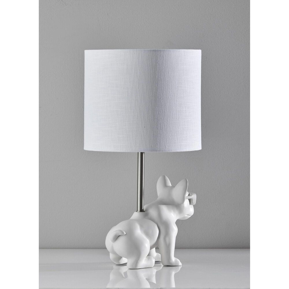 Adesso Sunny Dog Table Lamp in White, , large