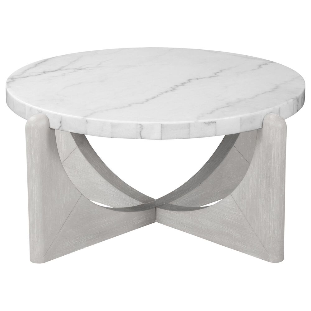 Bassett Mirror Gavin Round Cocktail Table in Driftwood and White, , large