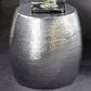 Maple and Jade Drum End Table with Hammered Design in Silver, , large