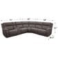 Oxford Furniture 6-Piece Leather Power Reclining Sectional in Madrid Mocha, , large