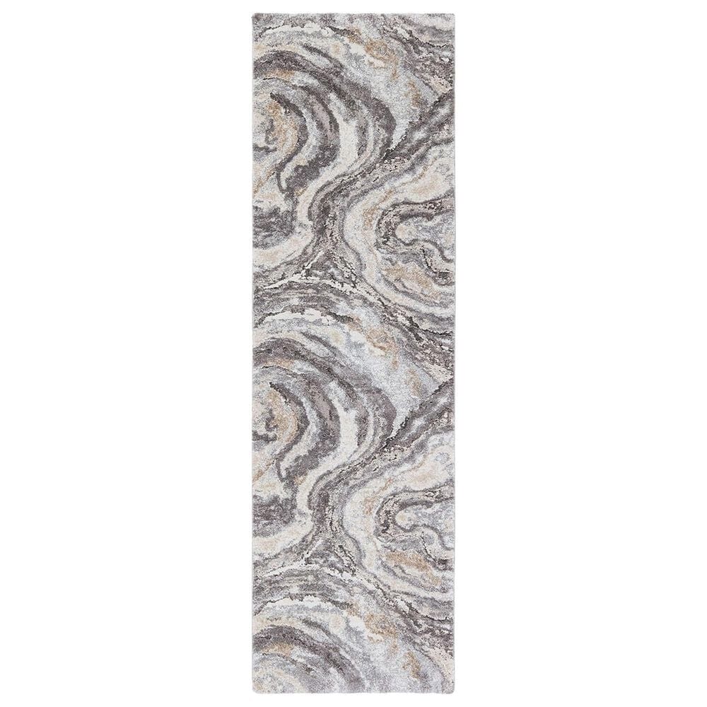 Jaipur Ferris Gatlin White Pepper and Cloud Dancer 3" x 10" Runner, , large