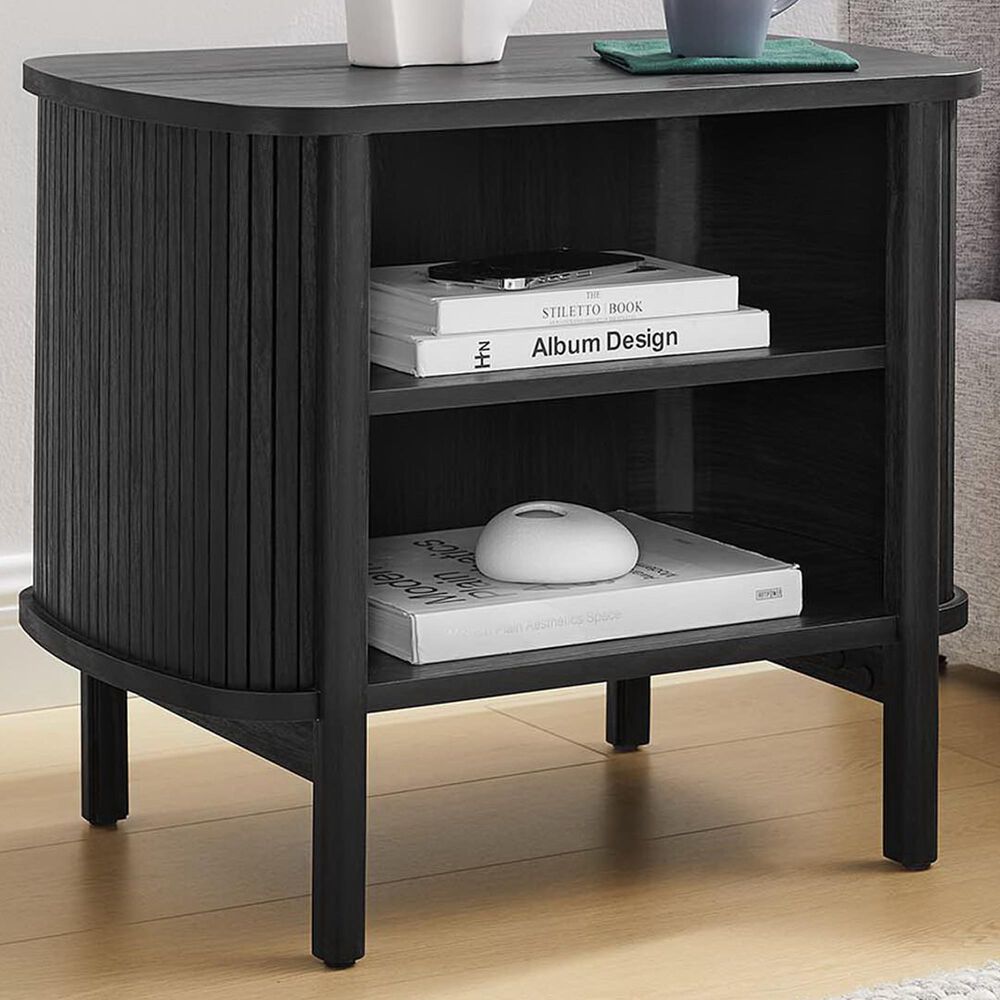 Modway Cadence Open 2 Shelves Nightstand in Black, , large