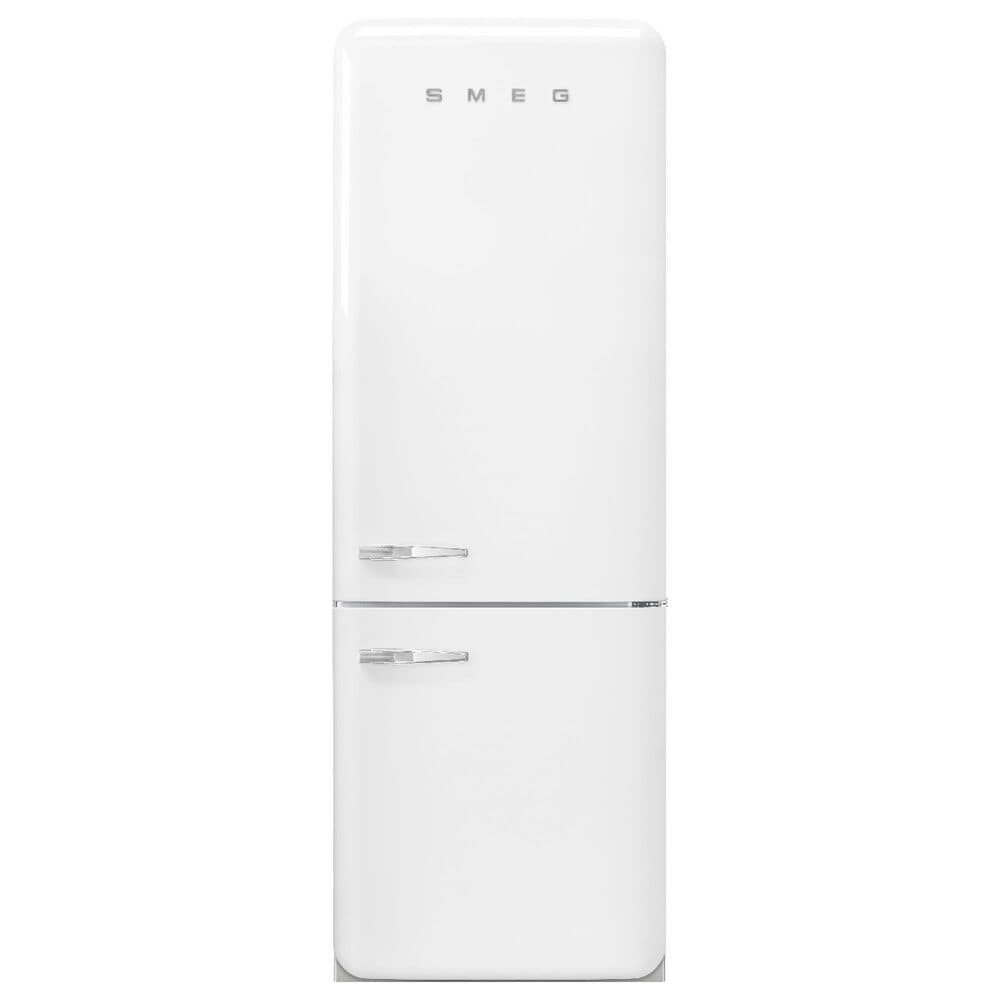 SMEG 18.01 Cu. Ft. Retro Bottom Freeze Refrigerator with Left Hinge in White, , large
