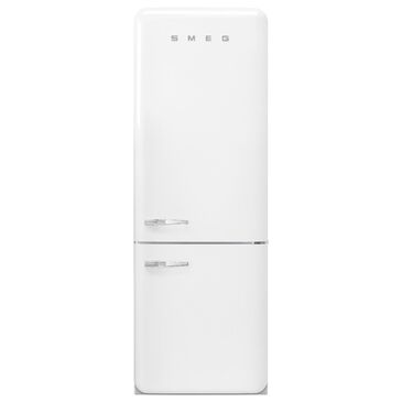 SMEG 18.01 Cu. Ft. Retro Bottom Freeze Refrigerator with Left Hinge in White, , large