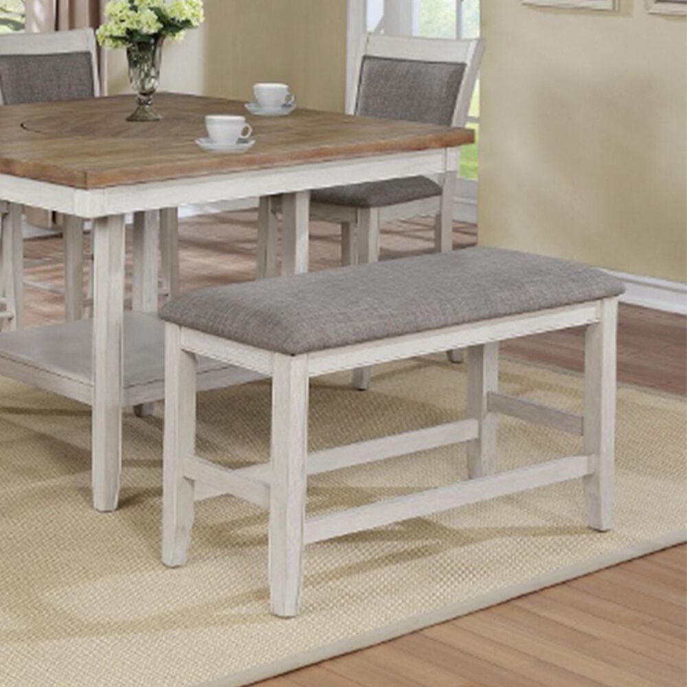 Claremont Fulton Counter Height Bench in Antique White, , large