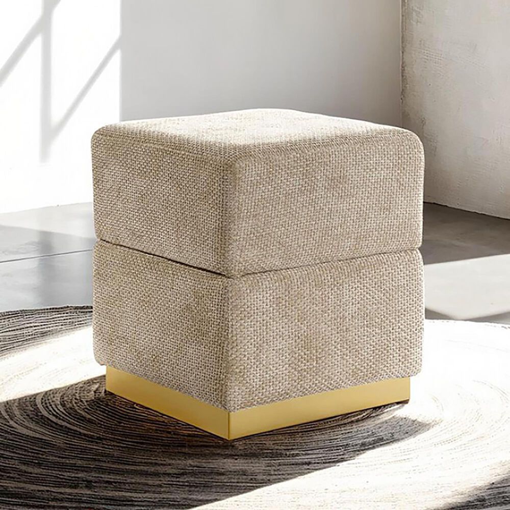 Furniture of America Krysten Storage Ottoman in Silver Gray, , large