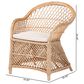 Baxton Studio Casilda Arm Chair with Natural Rattan in White, , large