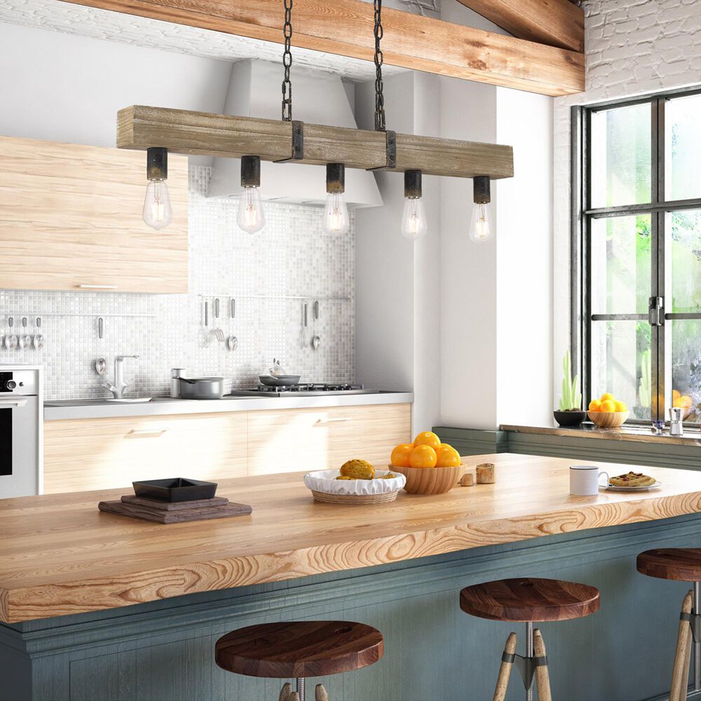 Golden Lighting Garrett Linear Pendant in Antique Black, , large