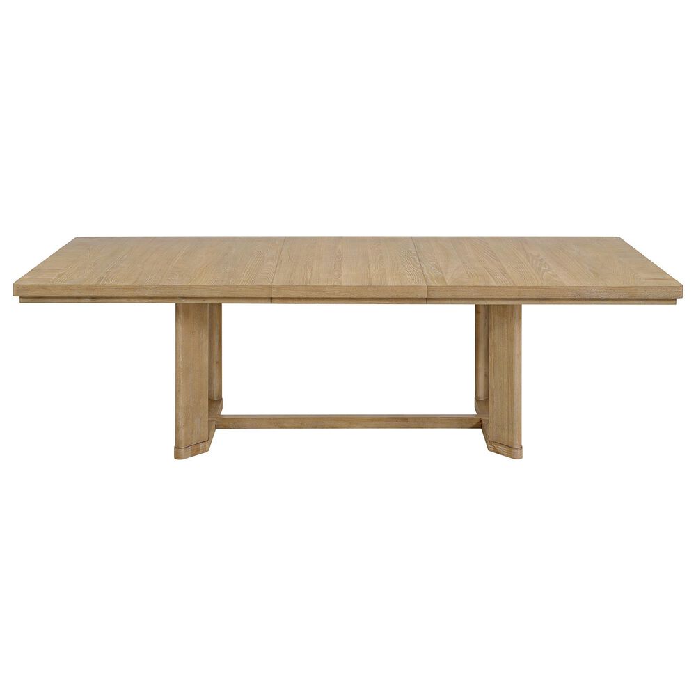 Emerald Home Furnishings Pacific Grove Trestle Dining Table in Sand Dune Brown - Table Only, , large