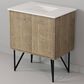 Lexora Home Lancy 30" Single Bathroom Vanity in Rustic Acacia with 2 cm White Quartz Top and Rectangular Sink, , large