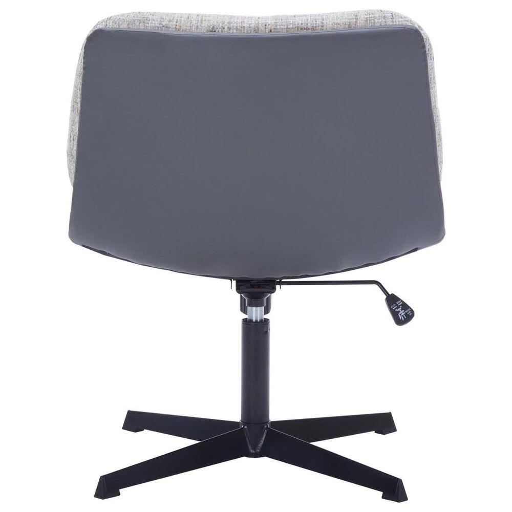 Impressions Vanity Alicia Vanity Chair with White Tweed Cushion in Black, , large
