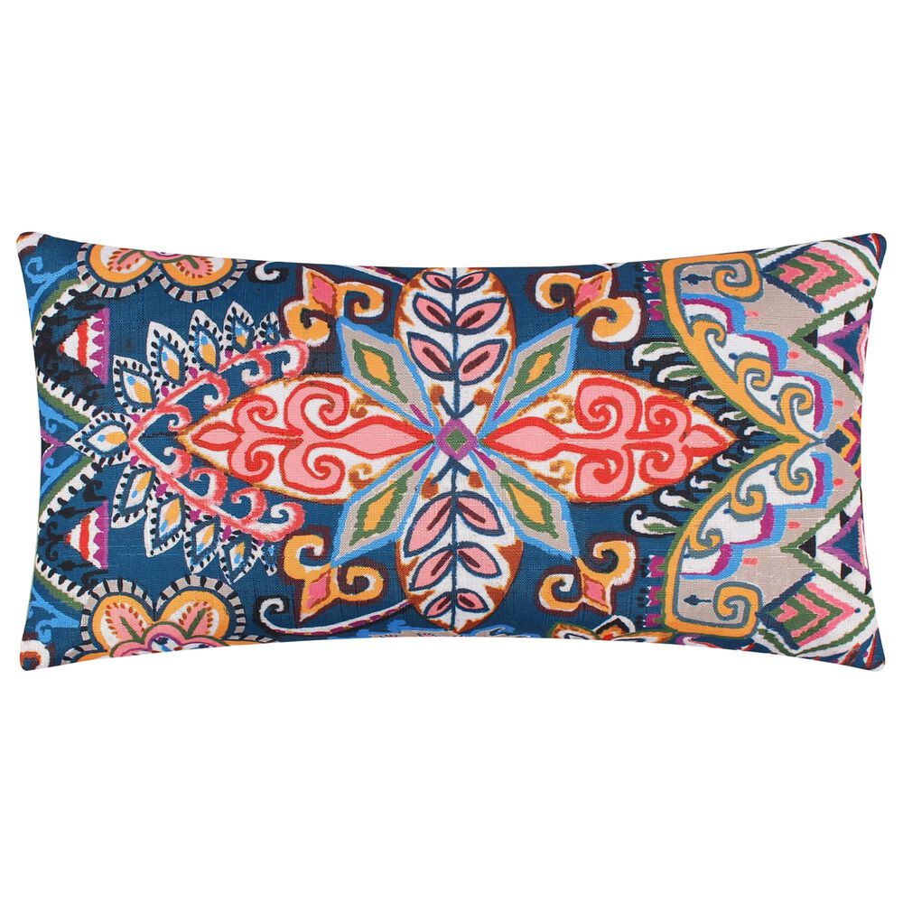 Levtex Bertelli 12" x 24" Lumbar Throw Pillow in Navy, Ochre, Pink and Green, , large