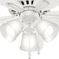 Hunter Newsome Low Profile 42" Ceiling Fan with Clear Frosted Lights in Fresh White, , large
