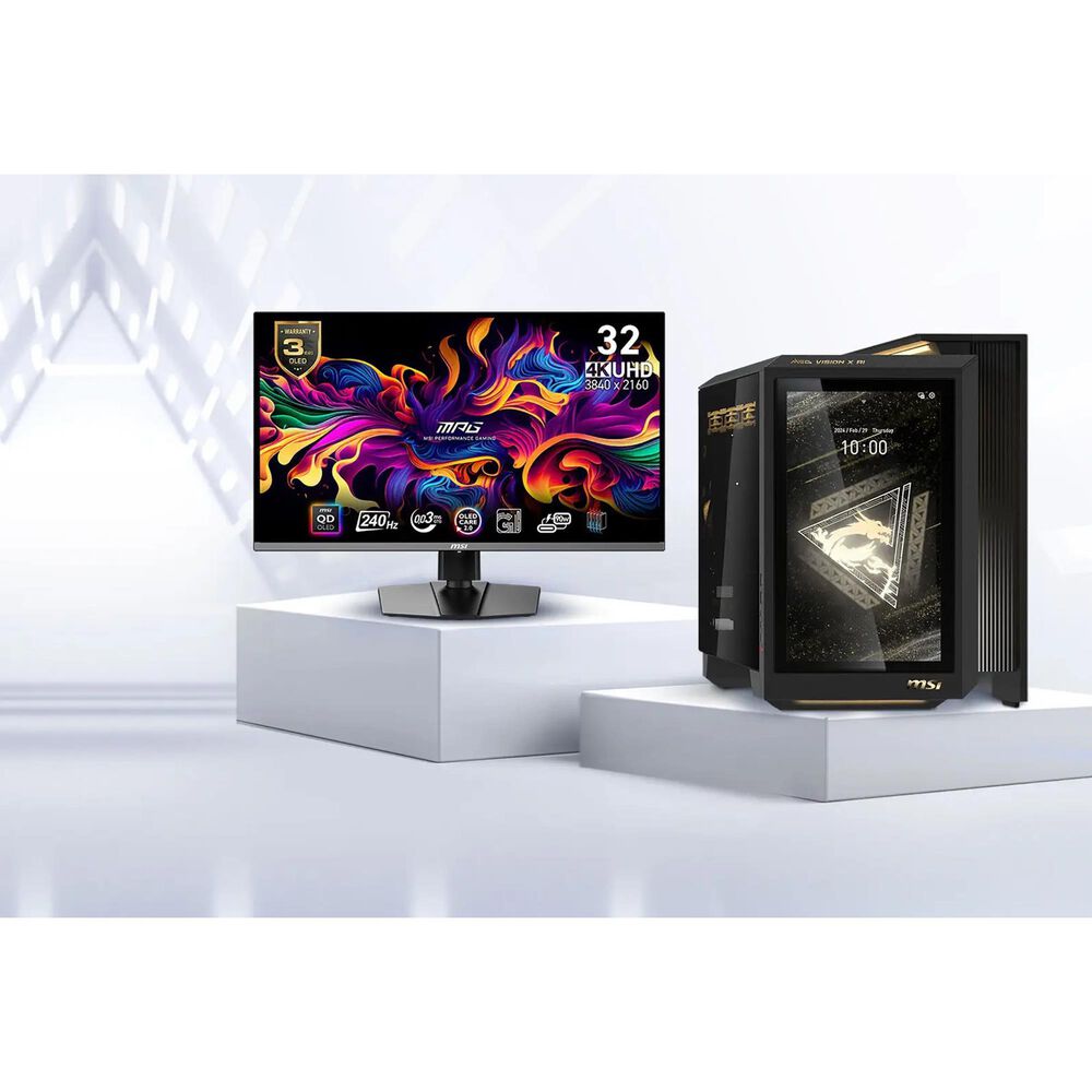 MSI 31.5&quot; 4K UHD 160Hz Curved Gaming Monitor in Metallic Black, , large