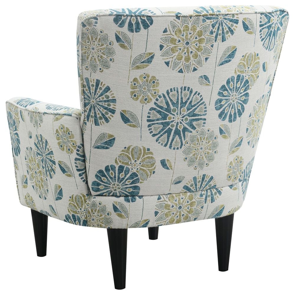 Emerald Home Furnishings Flower Power Accent Chair in Cascade Teal, , large