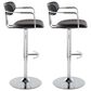 LumiSource Demi Swivel Adjustable Bar Stool with Black Upholstery in Chrome (Set of 2), , large