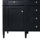 James Martin Vanities Brittany 60" Double Bathroom Vanity in Black Onyx with 3 cm White Zeus Quartz Top and Rectangular Sinks, , large