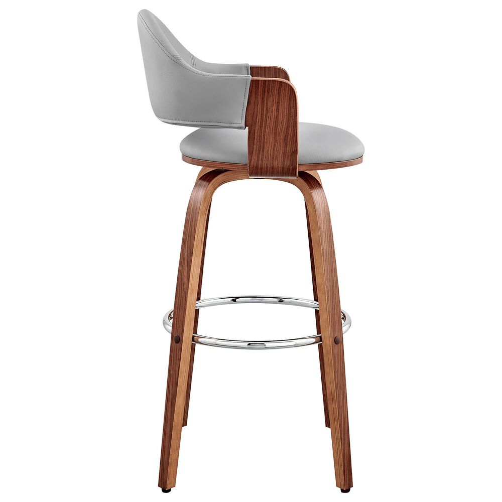 Blue River Daxton 26&quot; Swivel Counter Stool in Gray and Walnut, , large