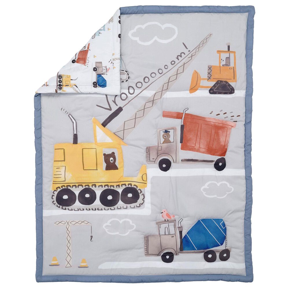 Lambs and Ivy Construction Zone 3-Piece Crib Bedding Set in Blue, Yellow, White and Red, , large