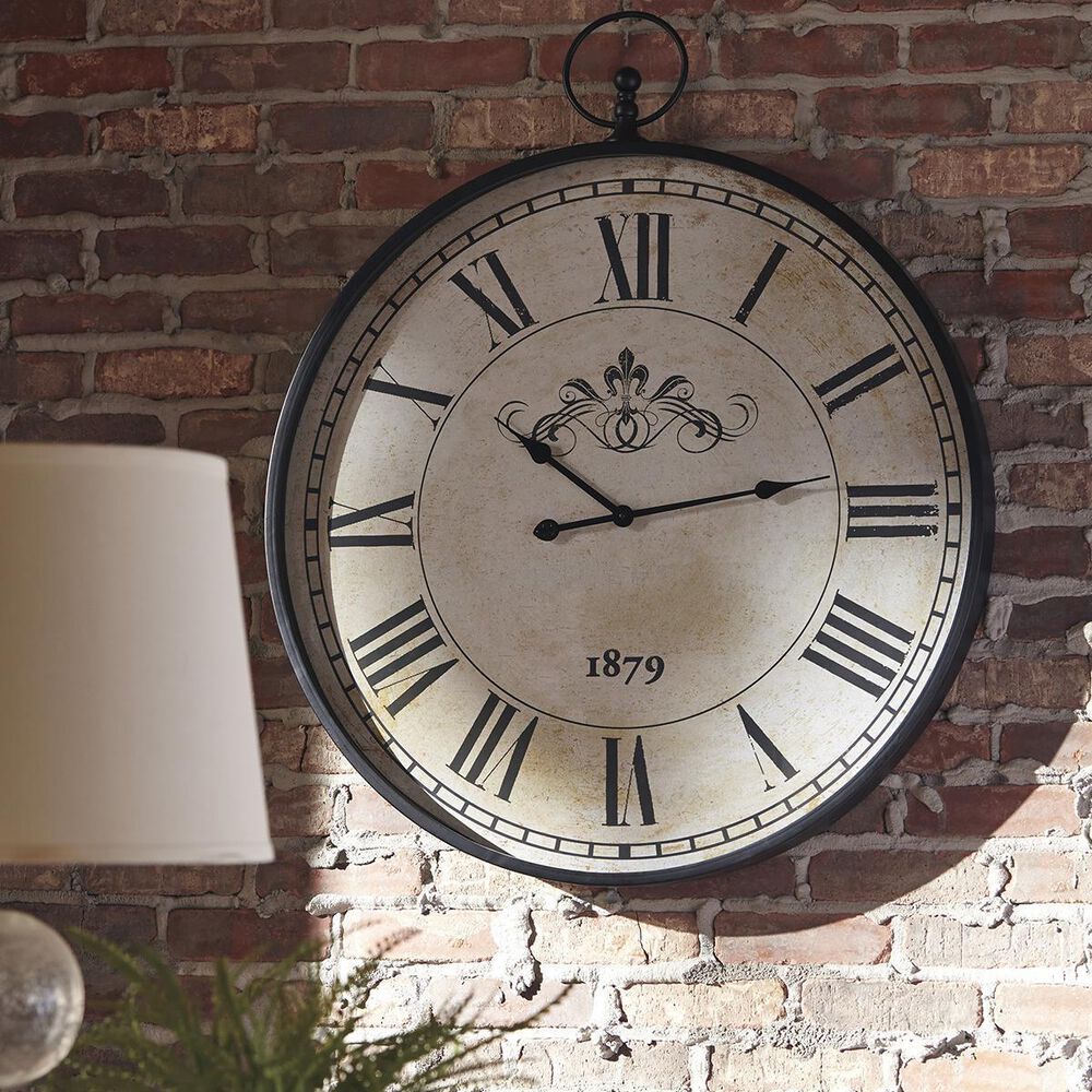 Ashley Augustina Wall Clock In Antique Black, , large
