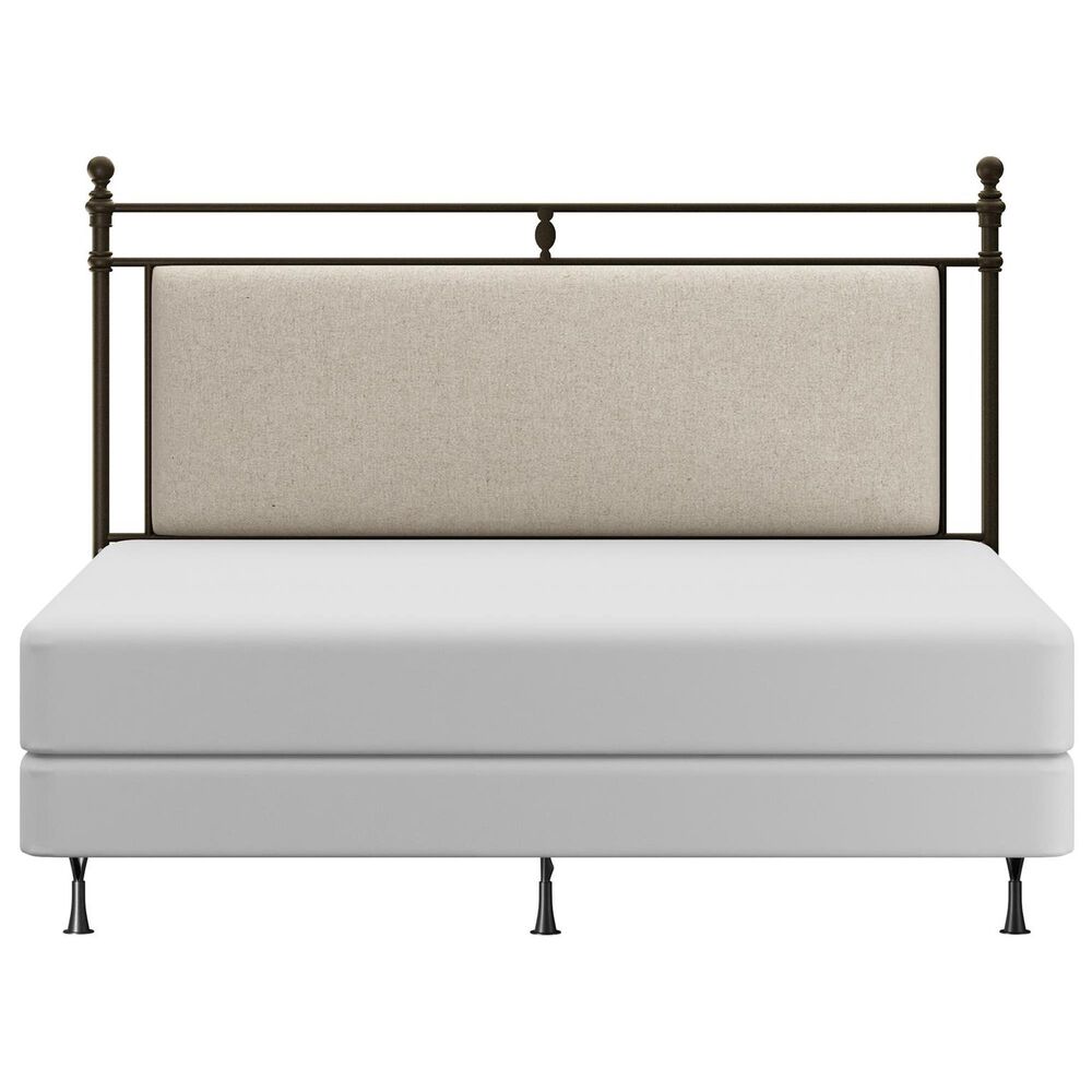 Richlands Furniture Ashley King Poster Panel Metal and Upholstered Bed in Brown and Rustic Brown, , large