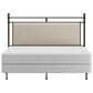 Richlands Furniture Ashley King Poster Panel Metal and Upholstered Bed in Brown and Rustic Brown, , large