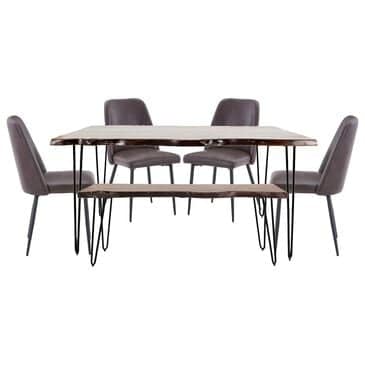 Waltham Nature"s Edge and Maddox 6-Piece Rectangle Dinning Set in Chestnut, , large