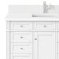 James Martin Vanities Brittany 48" Single Bathroom Vanity in Bright White with Single Hole 3 cm White Zeus Quartz Top and Rectangular Sink, , large