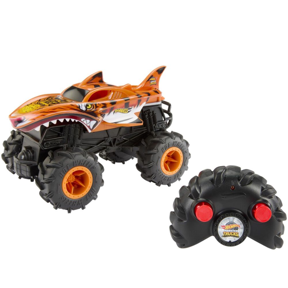 Mattel Monster Trucks Tiger Shark Remote Control Toy Vehicle, , large