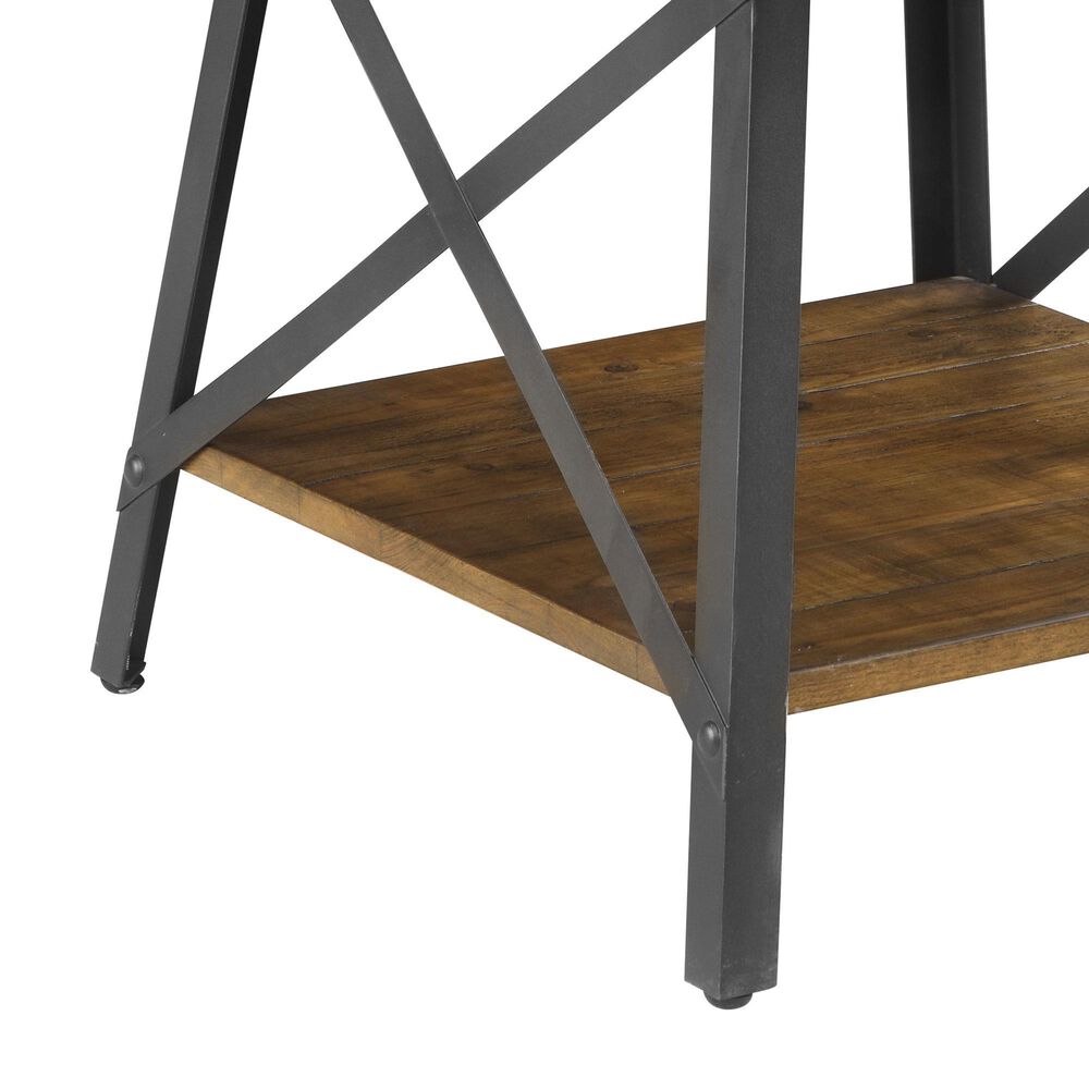 Golden Wave Furniture Chandler End Table in Pine Brown and Steel Gray, , large
