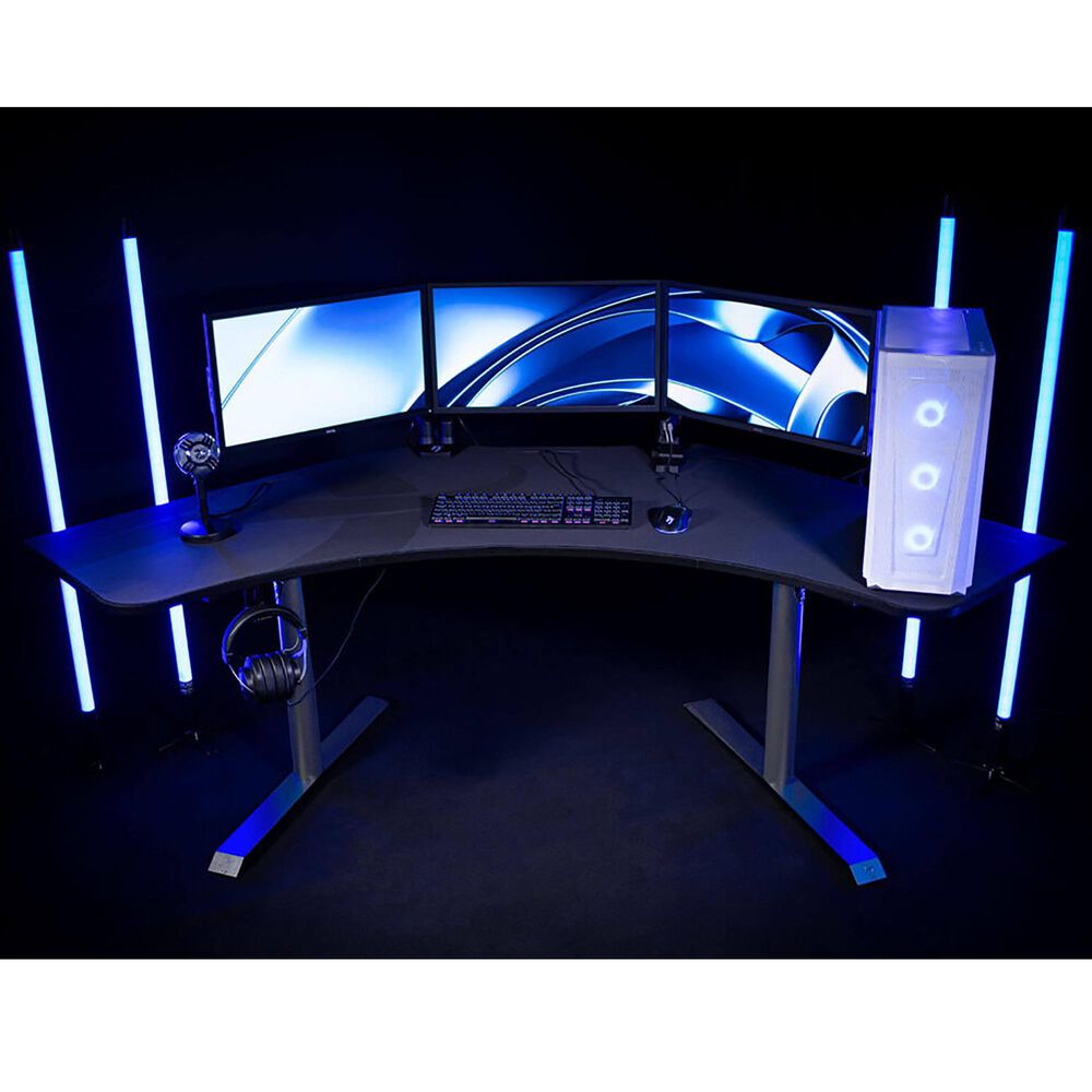 Arozzi Arena Angelo Gaming Desk in Gunmetal &#40;Box 1 of 2&#41;, , large