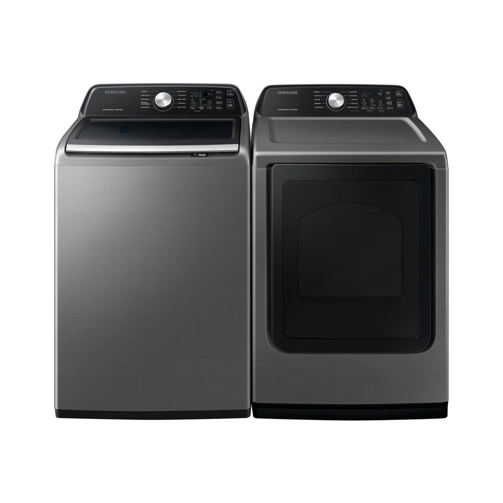 Samsung 4.4 Cu. Ft. Top Load Washer and 7.4 Cu. Ft. Electric Dryer Laundry Pair in Platinum, , large