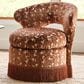 Massoud Furniture Libby Swivel Chair in Mamba Mocha and Mae Coral, , large