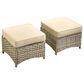HOMLUX 2-Piece Outdoor Wicker Ottoman Set with Cushion in Beige, , large