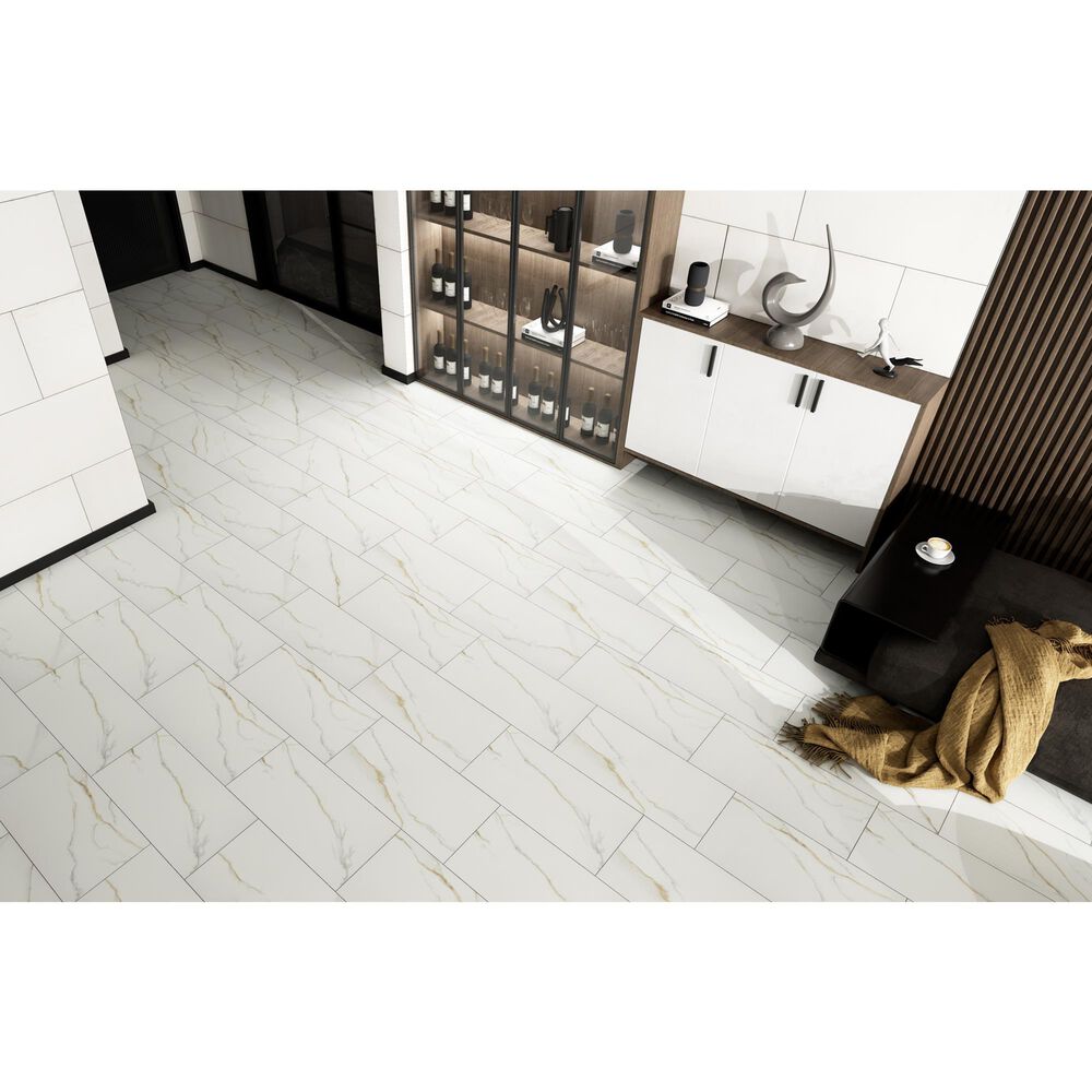 Emser Lamarble White 12&quot; x 24&quot; Ceramic Tile, , large