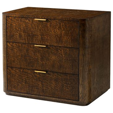 Theodore Alexander Kesden 3 Drawer Nightstand in Pyramid Brown, , large