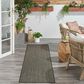 Nourison Horizon HOZ02 Charcoal 2"2" x 8" Indoor/Outdoor Runner, , large