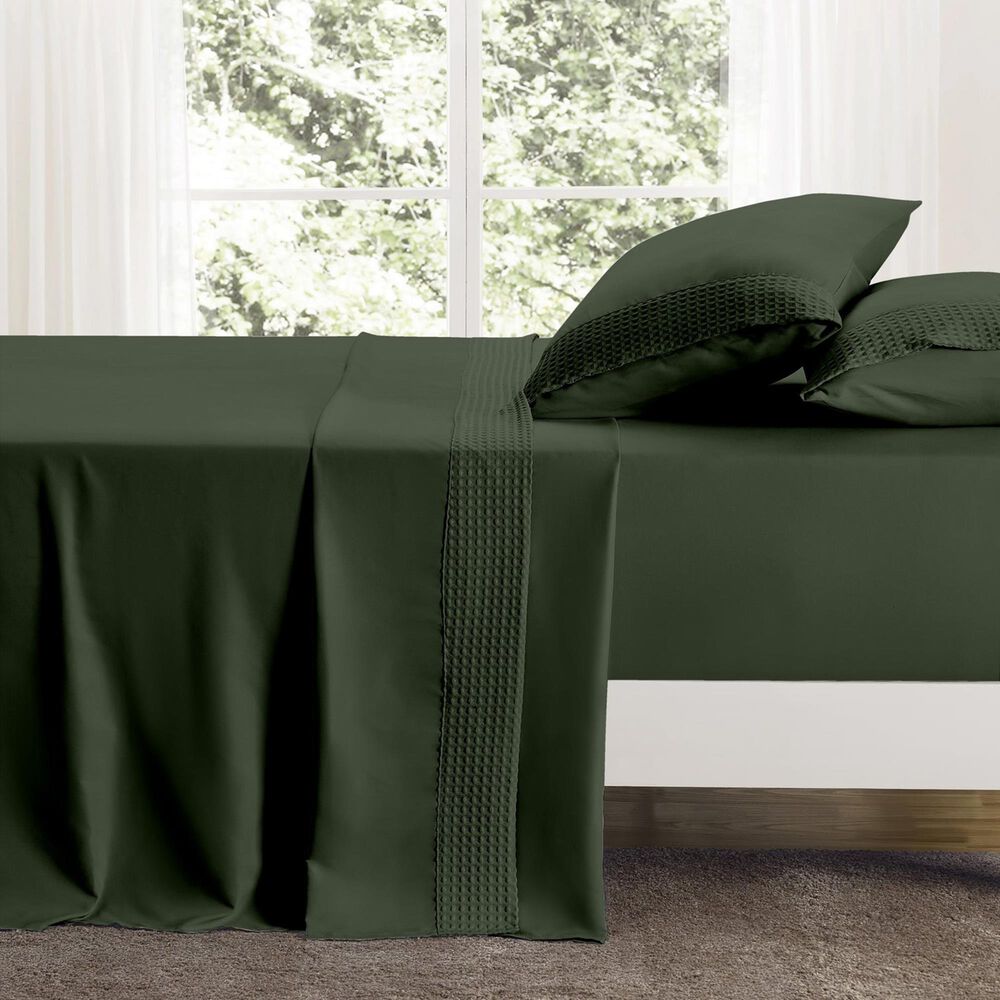 Trade Linker 4-Piece Full Waffle Hem Sheet Set in Sage, , large