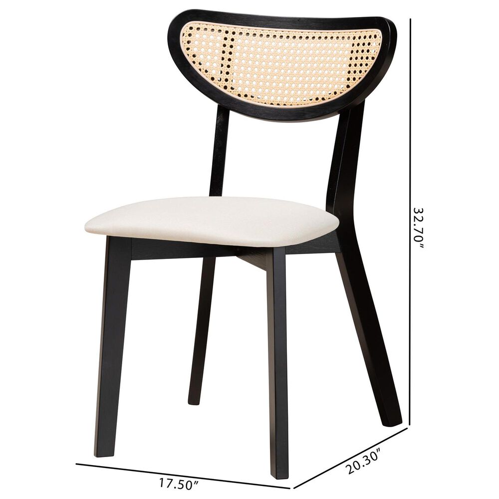 Baxton Studio Dannell Side Chair in Black and Light Brown (Set of 2), , large