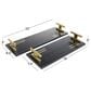 Maple and Jade 2-Piece Tray Set with Handles in Matte Black and Gold, , large