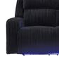 Ashley Forest Lake Power Reclining Sofa with Adjustable Headrest in Black Velvet, , large