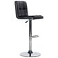 Parkerville Furniture Line Quilted Back Adjustable Swivel Bar Stool in Chrome and Black, , large