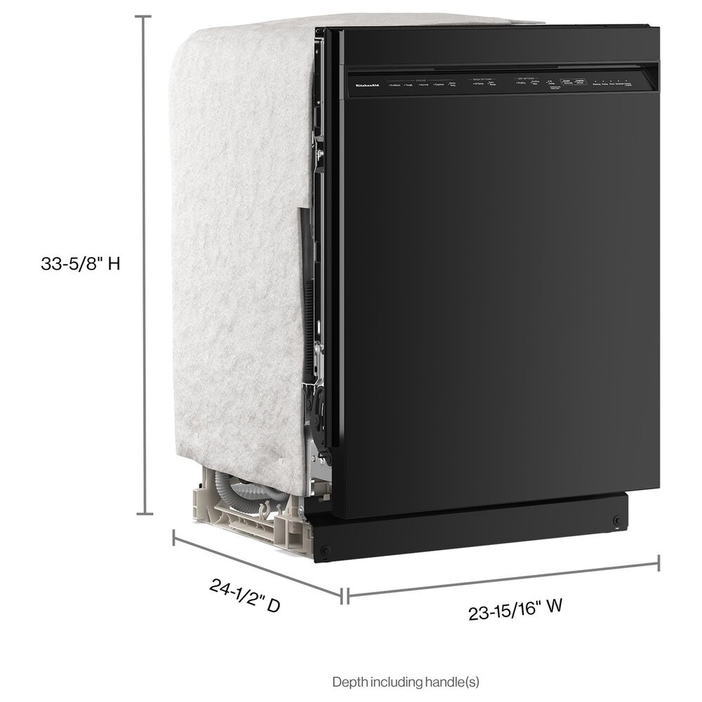 KitchenAid 24&quot; Third Level Utensil Rack Dishwasher with 30+ Total Wash Jets and Pocket Handle in Black, , large