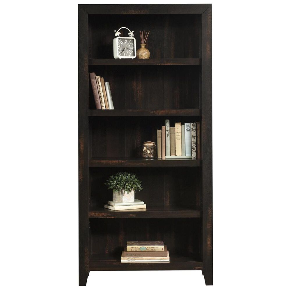 Sauder Dakota Pass 5-Shelf Bookcase in Char Pine, , large