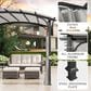 Sunwell Garden 11" x 11" Outdoor Pergola with Gray Canopy in Black, , large