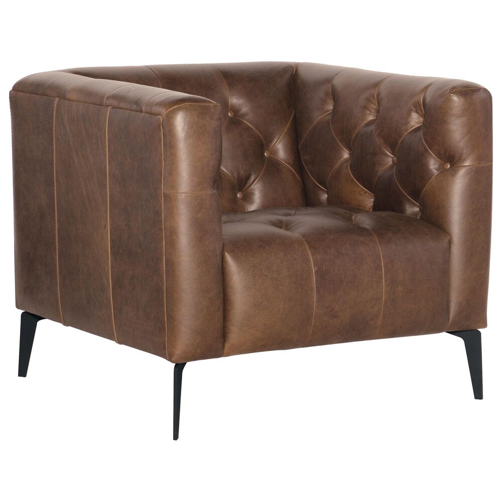 Hooker Furniture Nicolla Leather Stationary Chair in Brown, , large