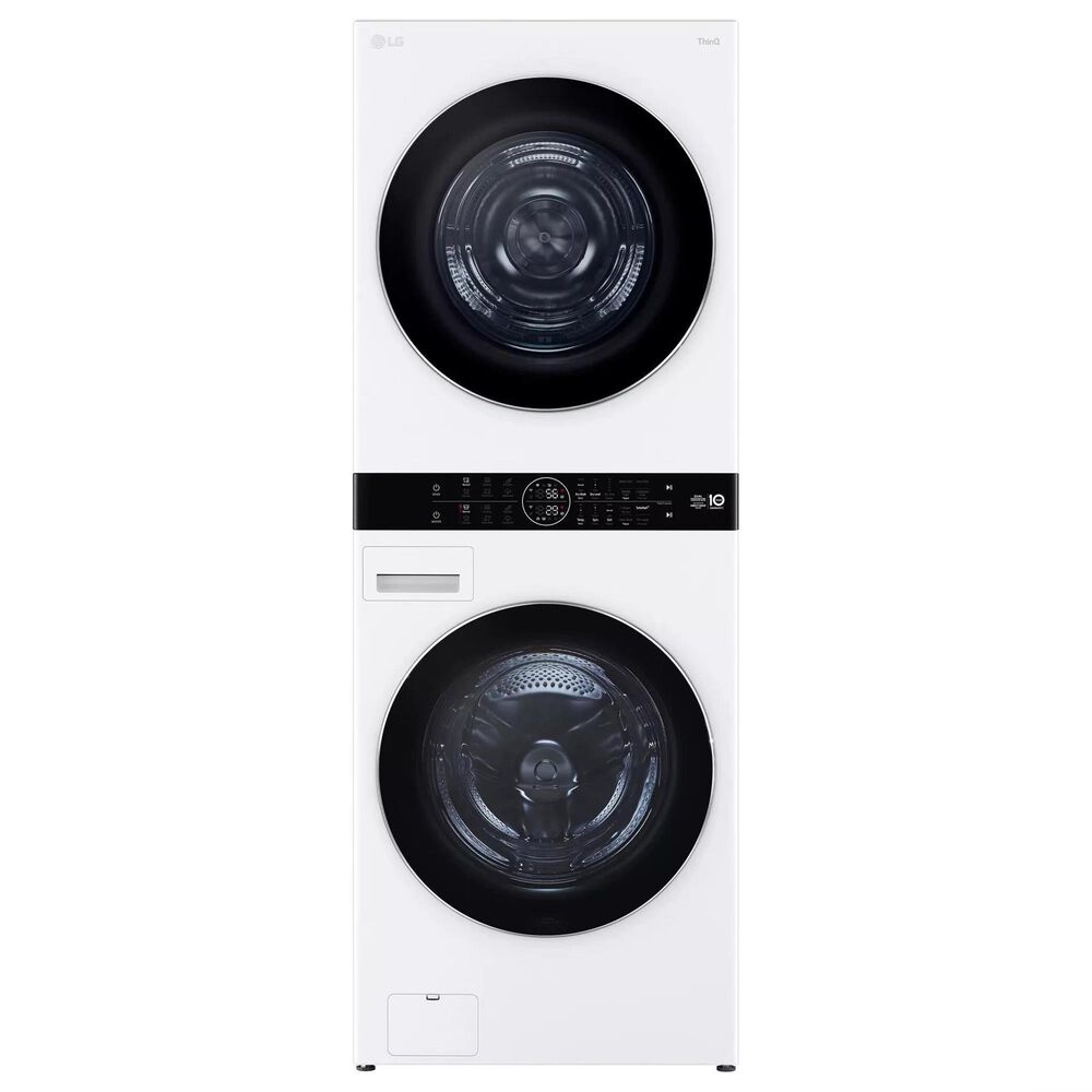 LG Single Unit WashTower with Center Control 5.0 cu. ft. Front Load Washer and 7.8 cu. ft. Electric Ventless Heat Pump Dryer in White, , large