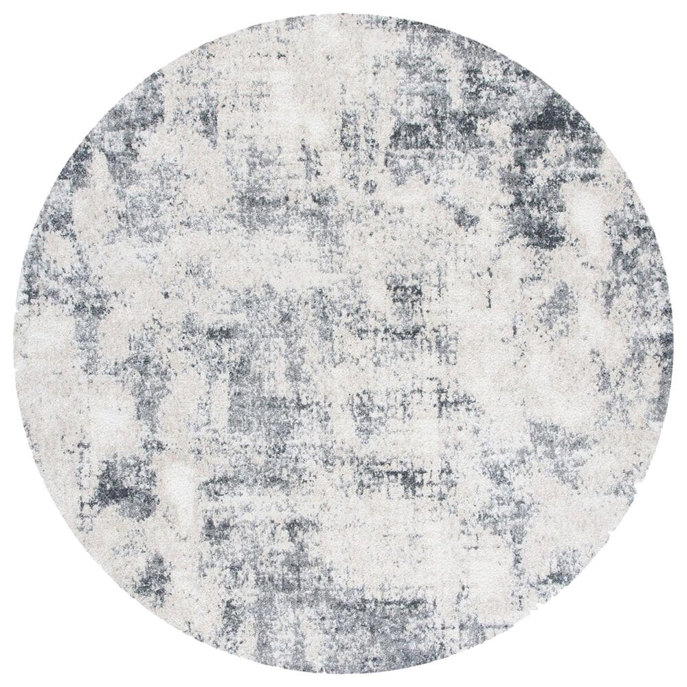 Safavieh Aston ASN704 6"7" Round Ivory and Grey Area Rug, , large